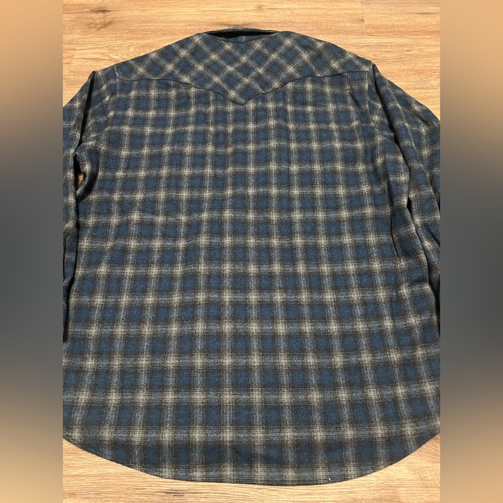 Pendleton Men’s Canyon Shirt 100% Virgin Wool Blue Grey Plaid Western Size XL - Picture 7 of 8